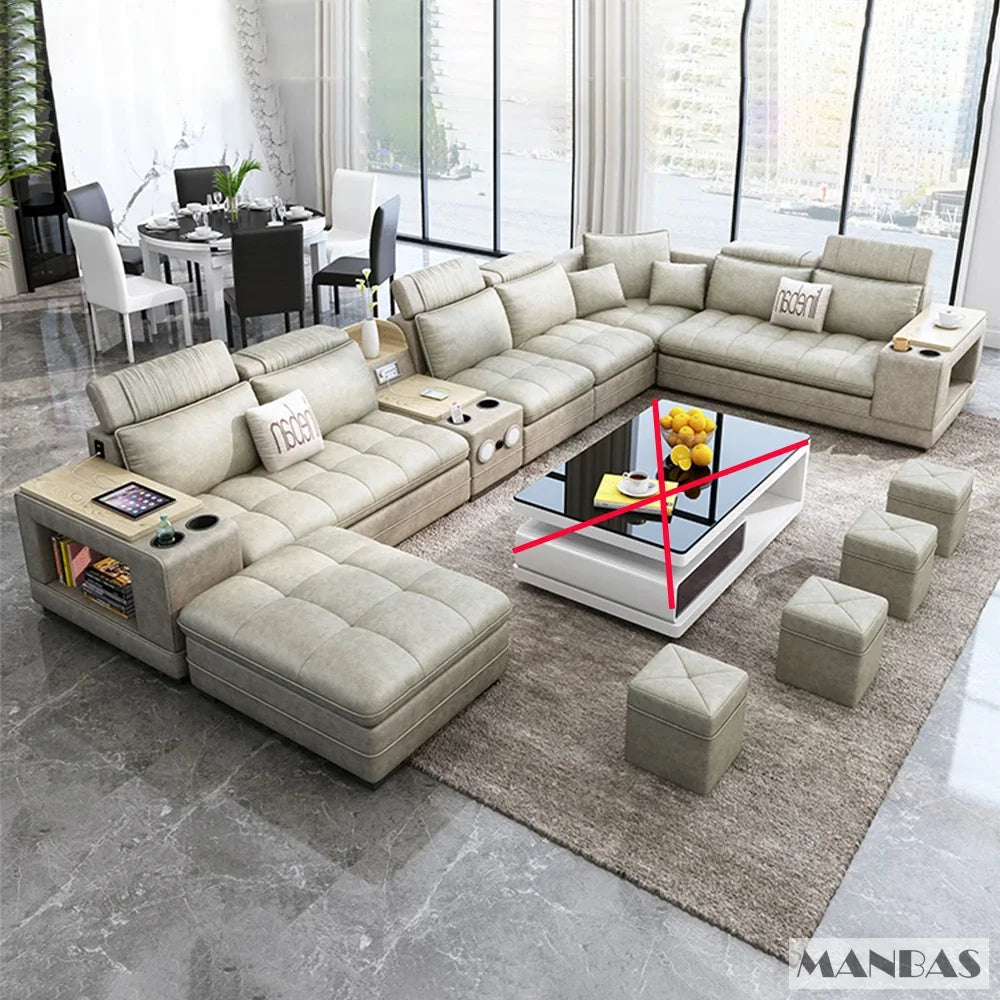 Fabric Sofa Set Modern Living Room Modular Sofas Big U Shape