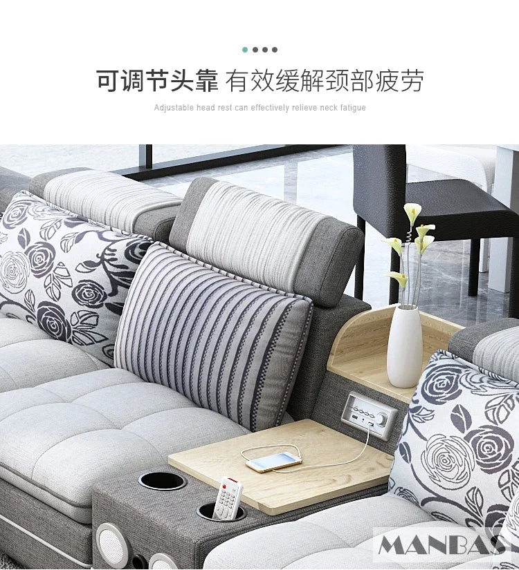 Fabric Sofa Set Modern Living Room Modular Sofas Big U Shape