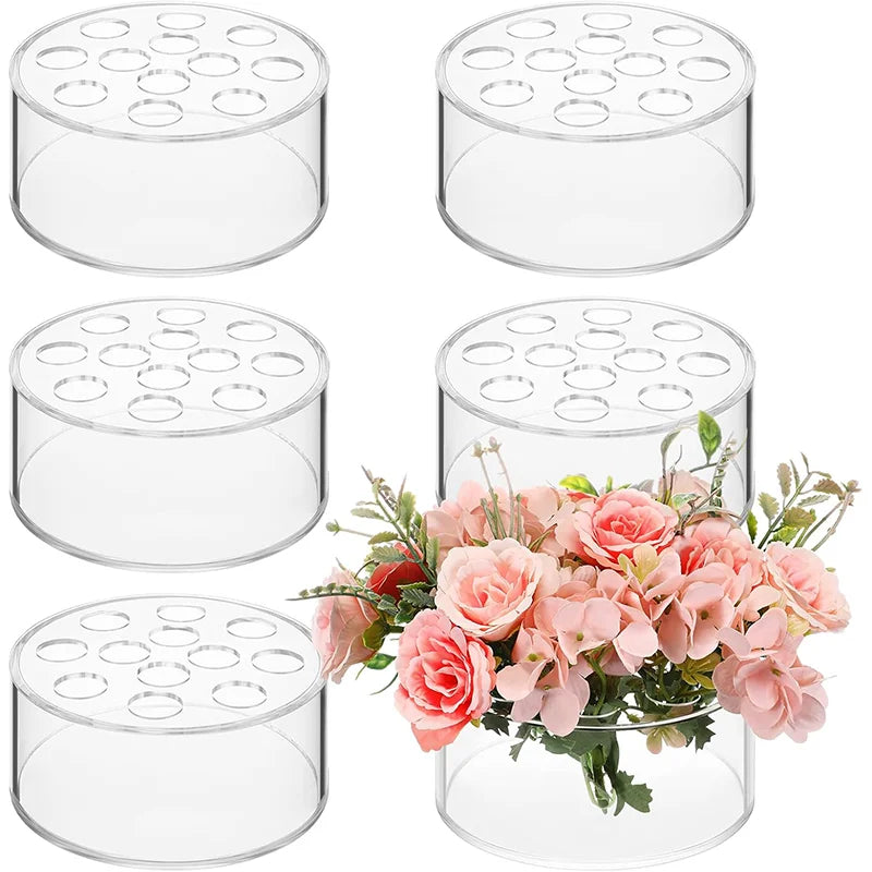 12 Hole Circular Acrylic Vase,