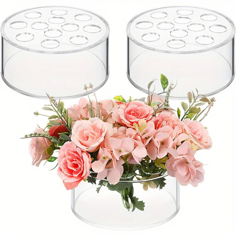12 Hole Circular Acrylic Vase,