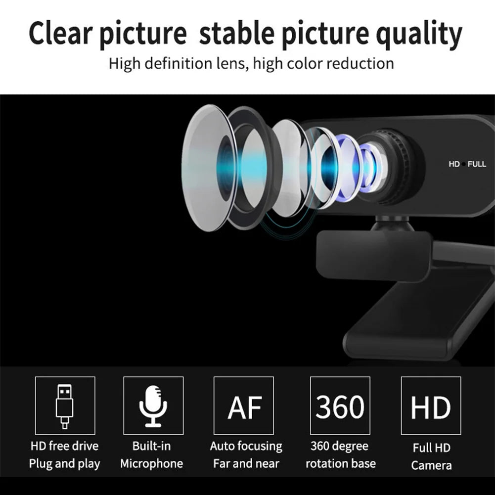 USB HD Web Camera Autofocus with Microphone Plug