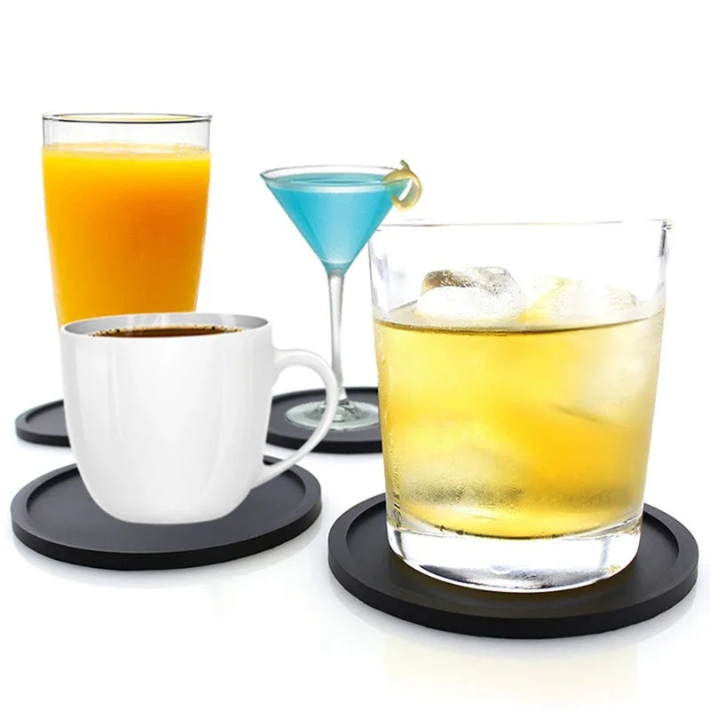 1/5Pcs Silicone Drinking Coaster Set Holder Cup