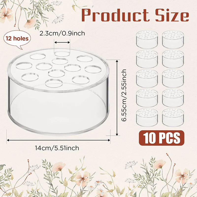 12 Hole Circular Acrylic Vase,