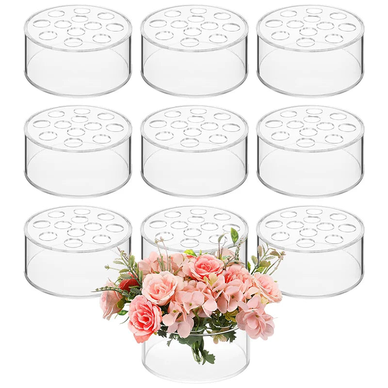 12 Hole Circular Acrylic Vase,