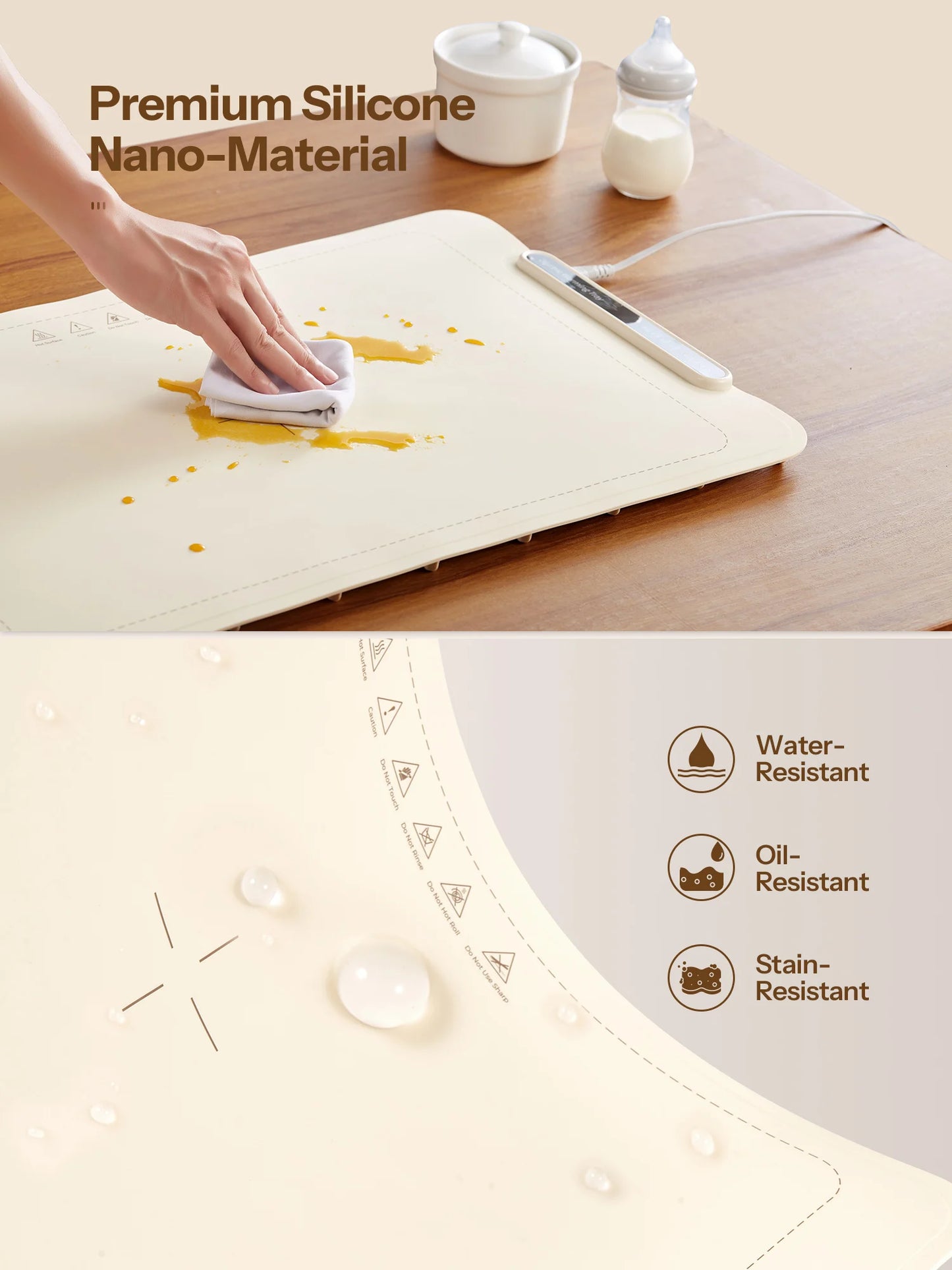 Electric Warming Tray, Yabano Foldable Food Warming Mat