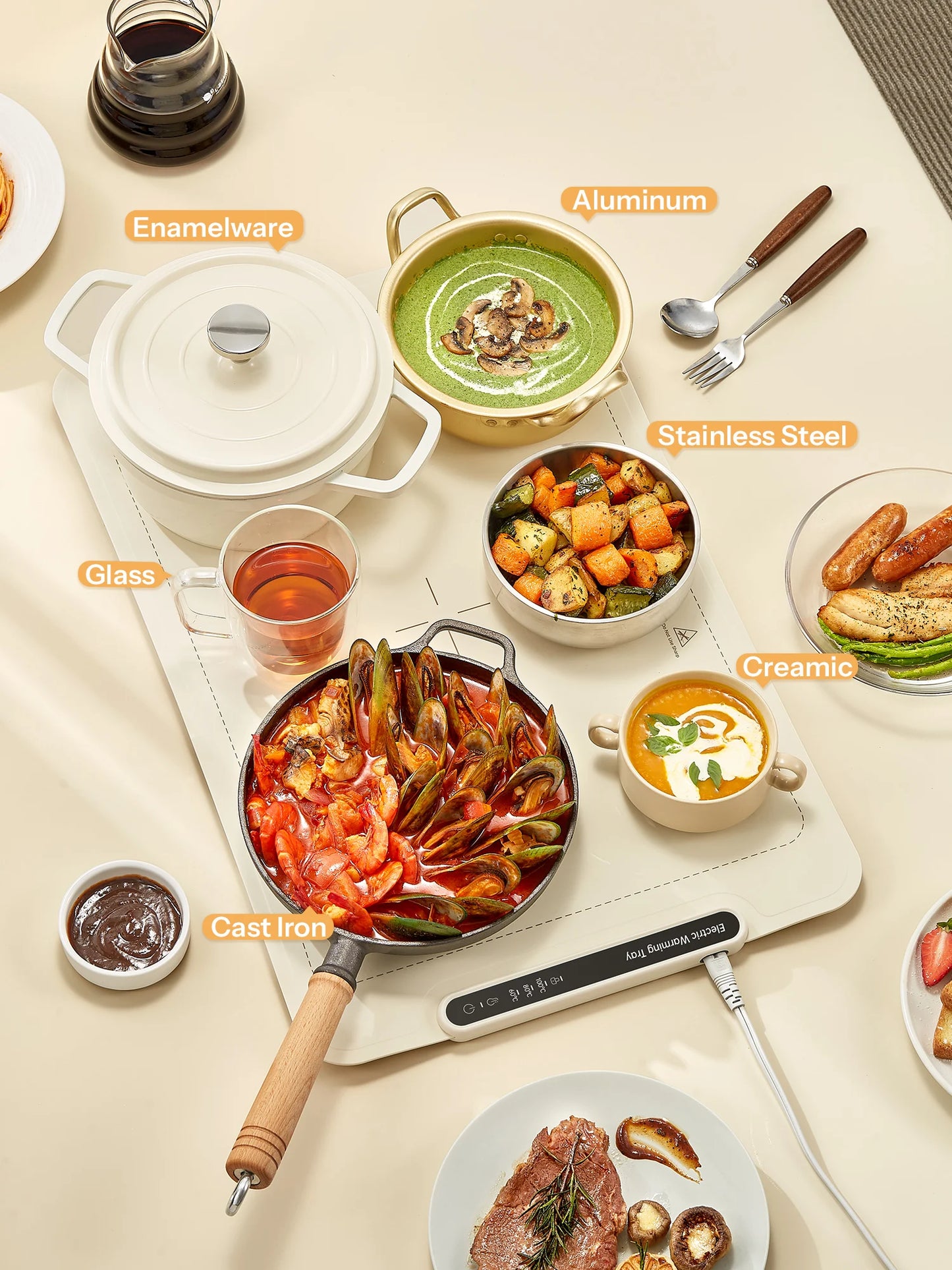 Electric Warming Tray, Yabano Foldable Food Warming Mat