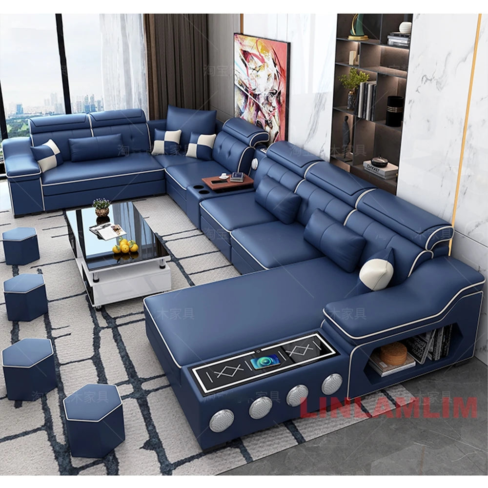 Cloth Sectional Sofa Set with Chaise Lounge