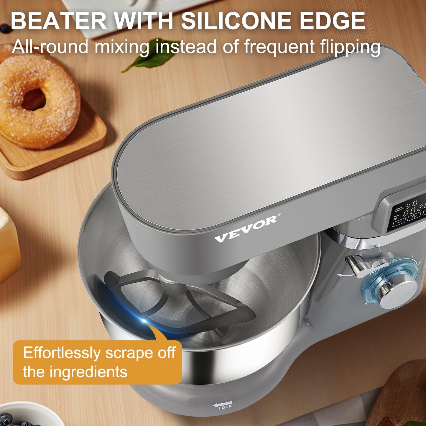 VEVOR Stand Mixer 660W Electric Dough Mixer with 6 Speeds
