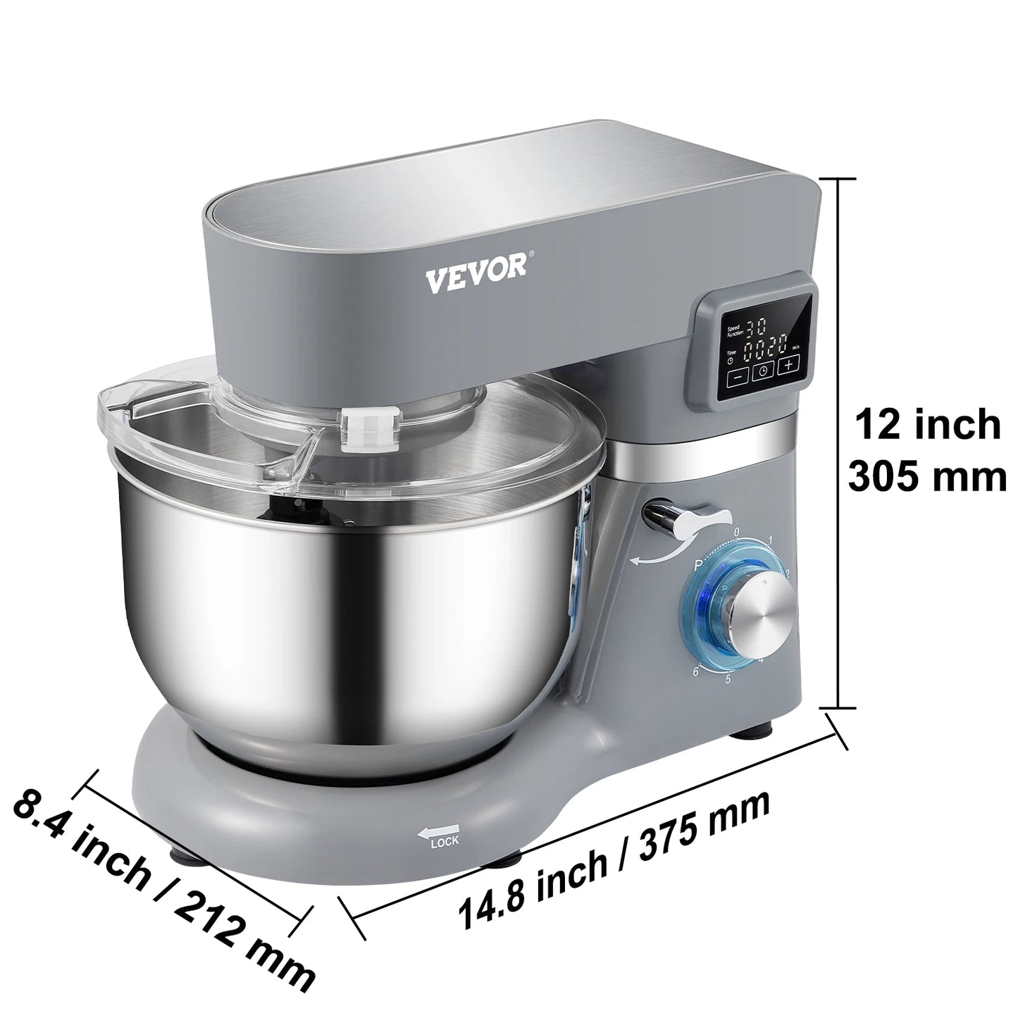 VEVOR Stand Mixer 660W Electric Dough Mixer with 6 Speeds