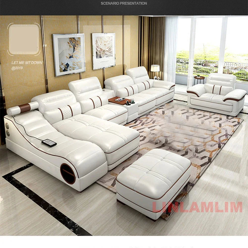 Modern Luxury Sectional Sofa Set with Chaise Lounge