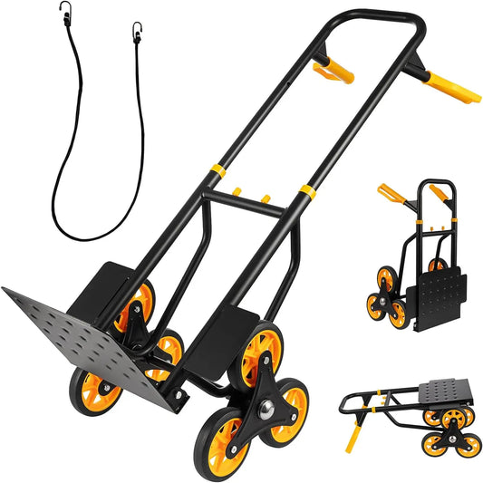 Stair Climbing Cart with Adjustable Handle, Foldable Dolly