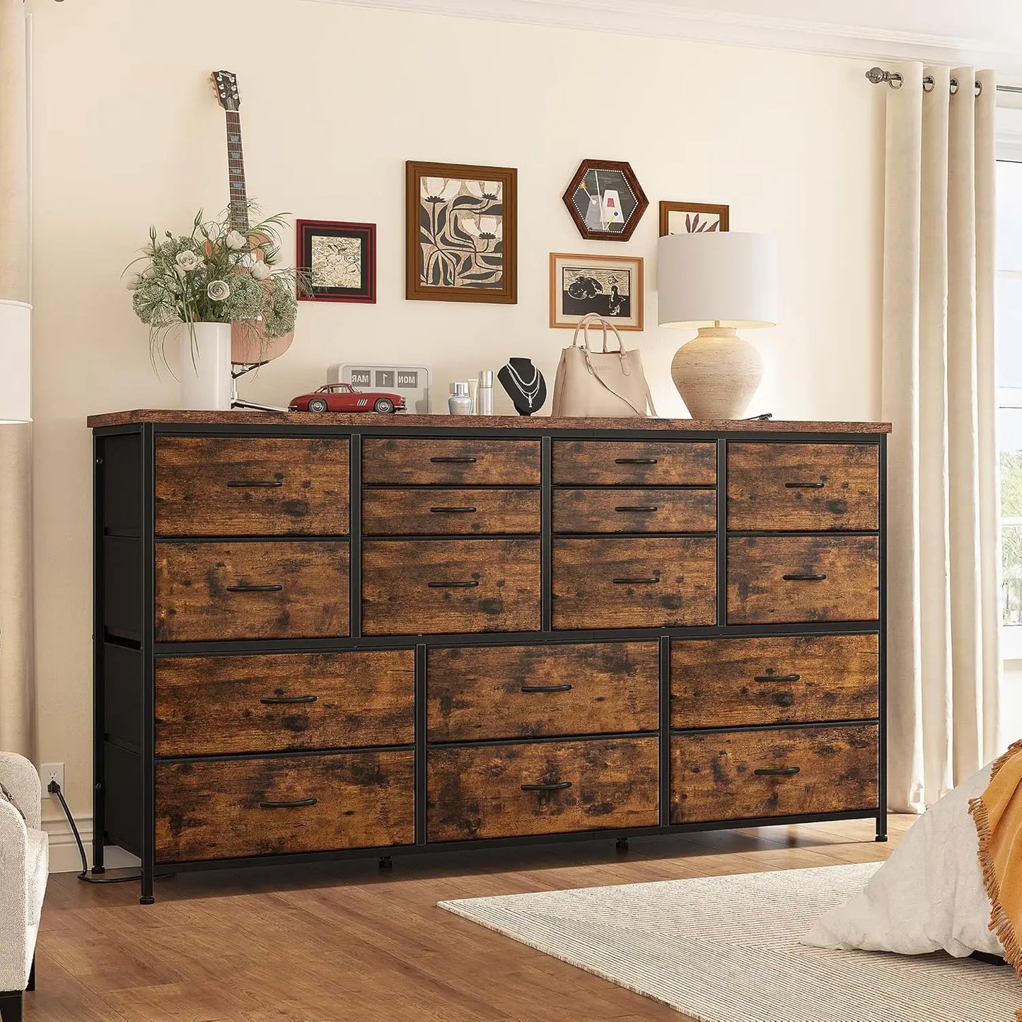 Dresser TV Stand with Charging Station for 60" TV Stand