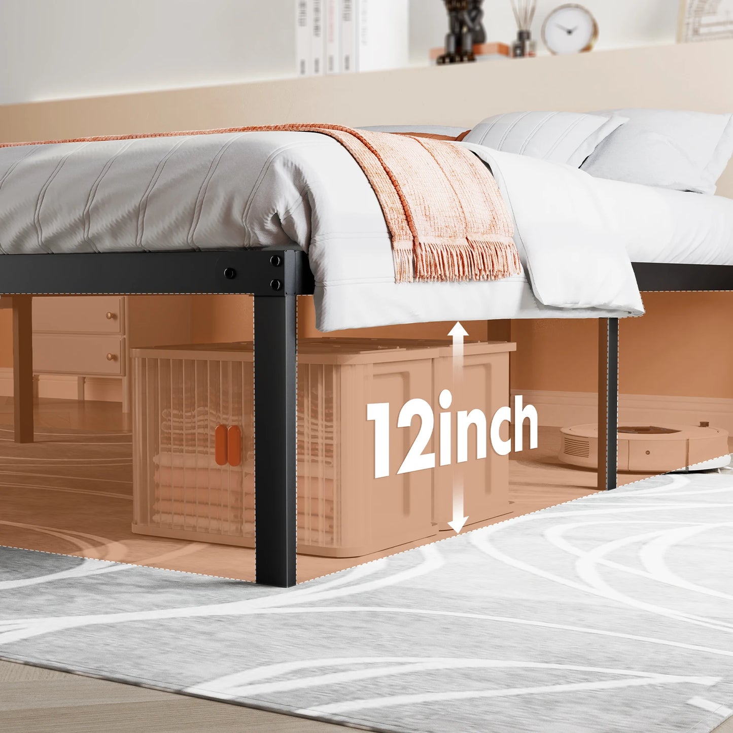 JHK Basic Twin Full Queen King Size Bed Frame Metal