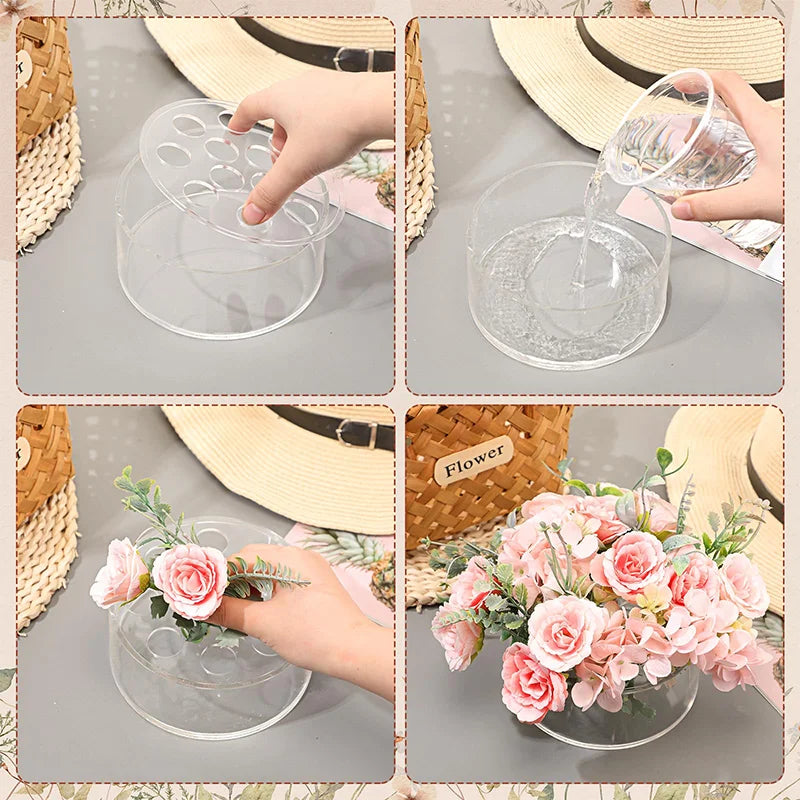 12 Hole Circular Acrylic Vase,