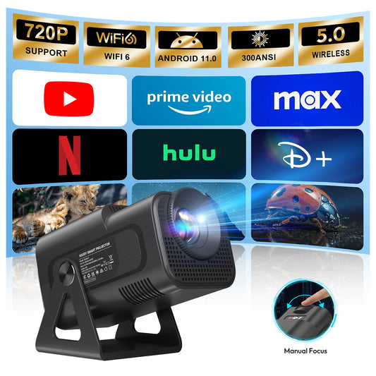4K UHD Mini Smart Projector LED Bluetooth