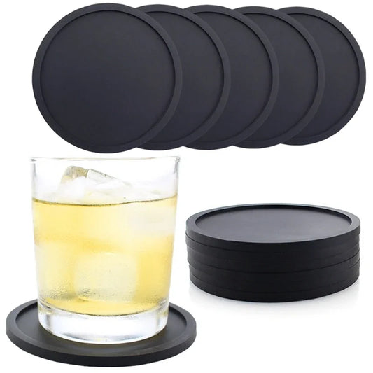 1/5Pcs Silicone Drinking Coaster Set Holder Cup