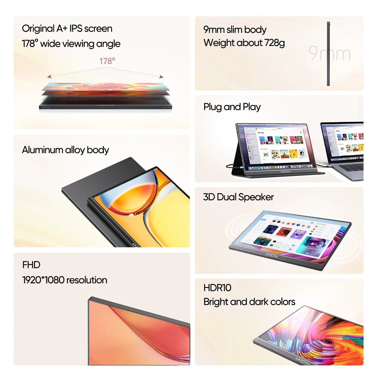 Portable 15.6 inch Monitors for Laptop