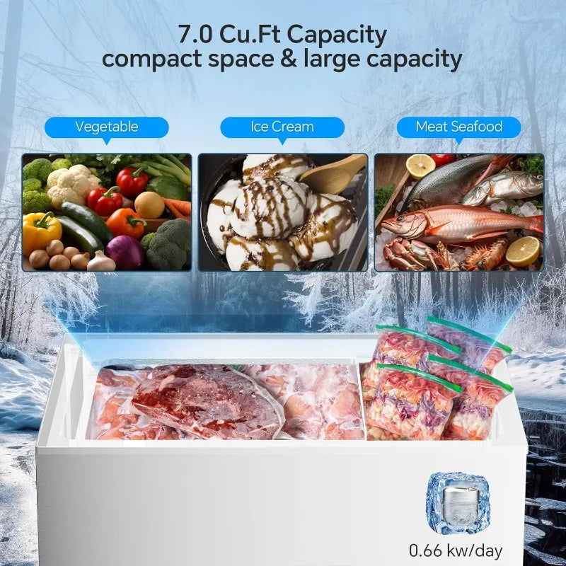 Kismile 7.0 Cubic Feet Chest Freezer