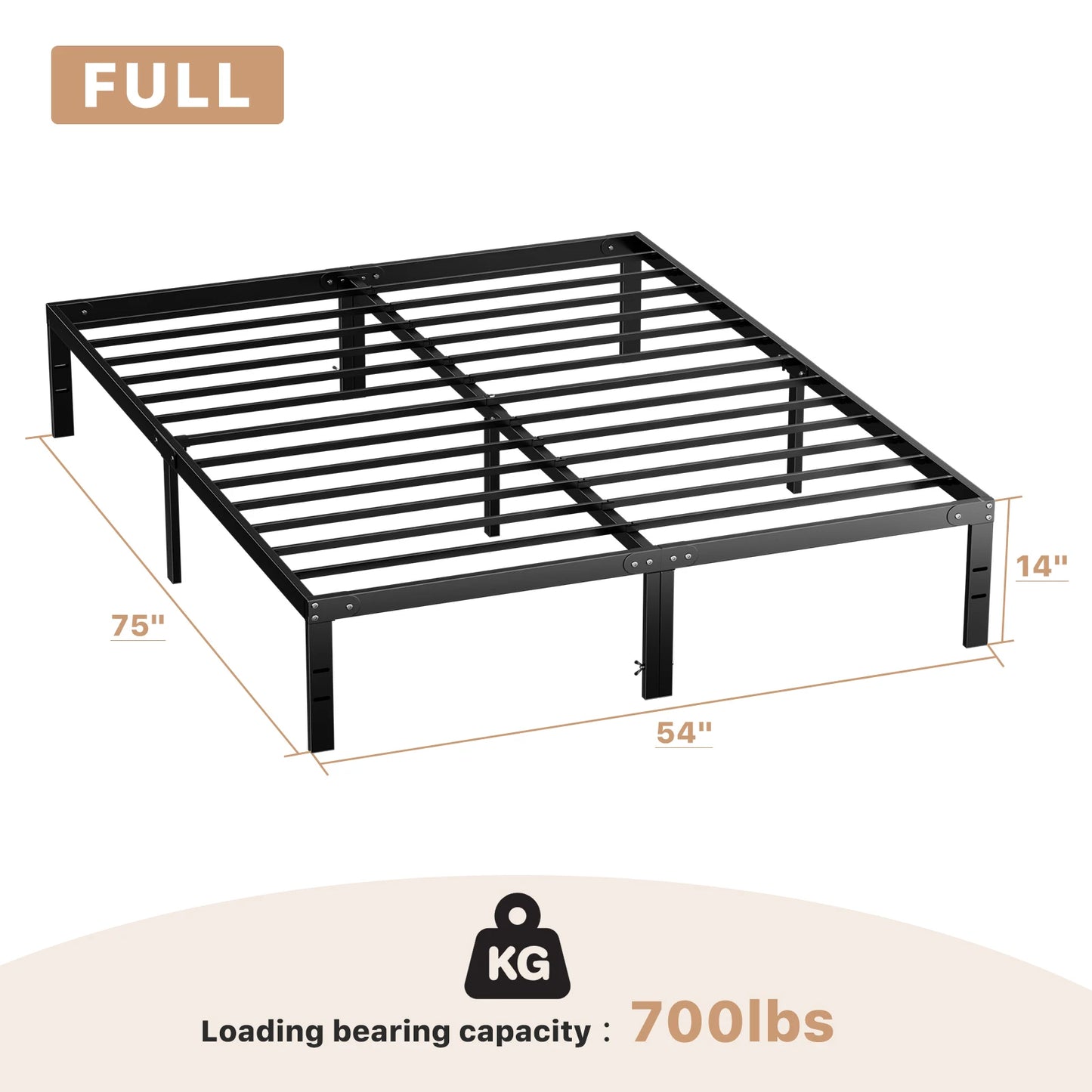 JHK Basic Twin Full Queen King Size Bed Frame Metal