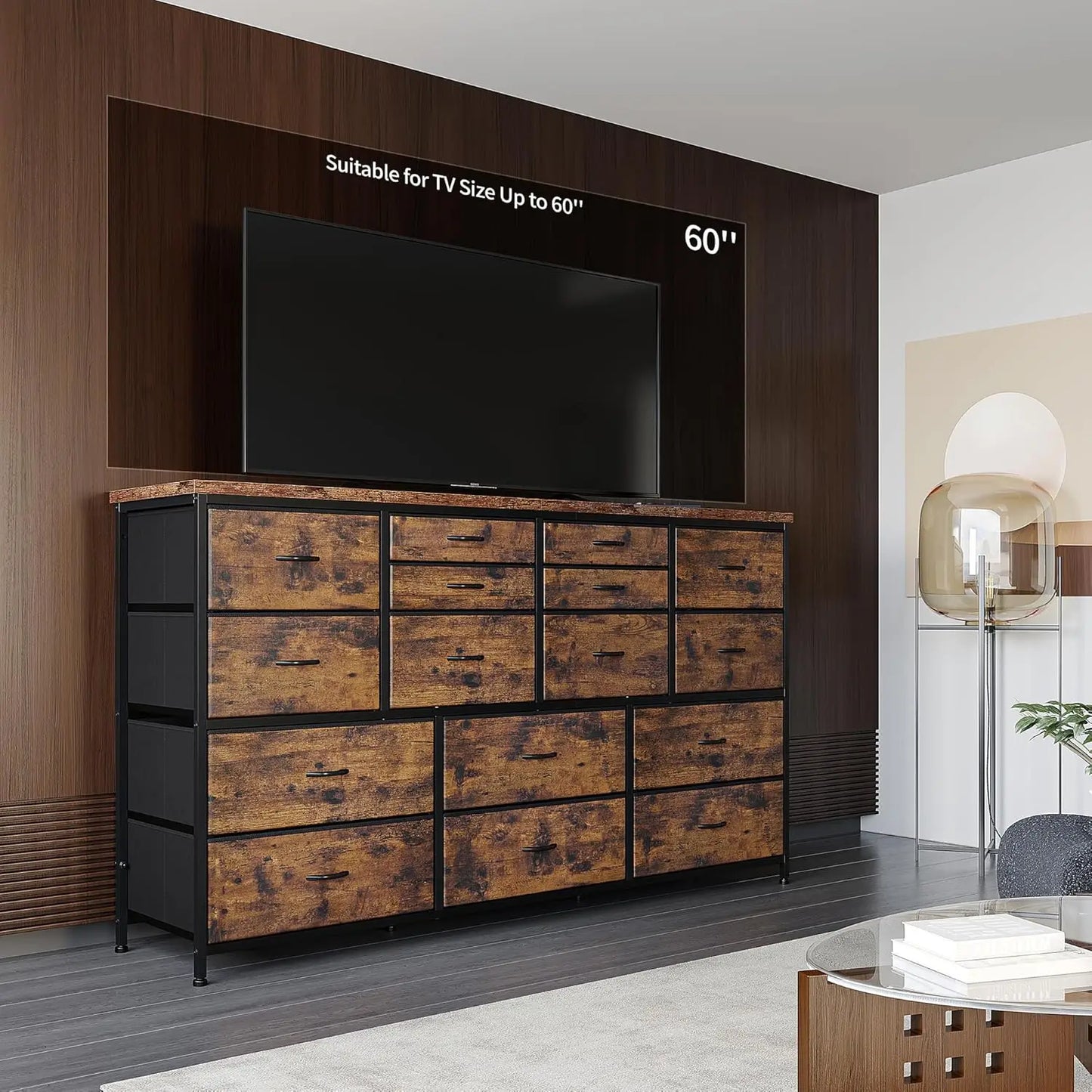 Dresser TV Stand with Charging Station for 60" TV Stand